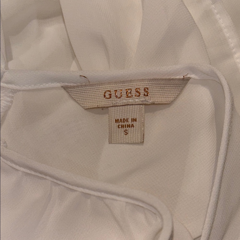 White Ruffled High-Low Spaghetti Strap Dress - Picture 7 of 8